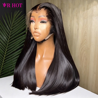 Peluca de Cabello Humano Natural Virgen Vietnamita de Doble Trama con Cierre Frontal de Encaje HD, Sin Pegamento, Liso Extremo, para Mujeres Negras