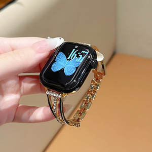 Correas de Reloj Elegantes con Diamantes de Imitación y Aleación <span class=keywords><strong>para</strong></span> <span class=keywords><strong>Apple</strong></span> <span class=keywords><strong>Watch</strong></span> Series 11 10 40 42 46 49mm, Brazalete de Joyería - Product Image 2