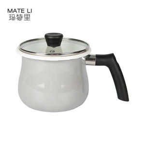 Casserole en émail avec couvercle en verre, poignée résistante à la chaleur, multicolores, pour la cuisine à domicile, la préparation des aliments pour bébés - Product Image 1