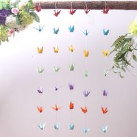Burung Origami Kertas Warna-warni Buatan Tangan dengan Tali untuk Dekorasi Pernikahan - Gaya Cinta Ukuran Dapat Disesuaikan 10 Kerajinan Kertas