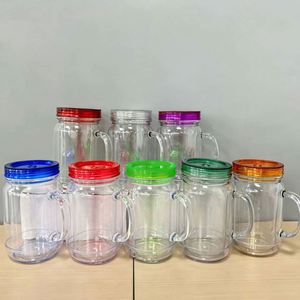 Mug de voyage en plastique de 20 oz, à double paroi, réutilisable, transparent, avec poignée en forme de boule de neige, couvercle anti-fuite, sans BPA, pour les voyages, les festivals et les fêtes - Product Image 2
