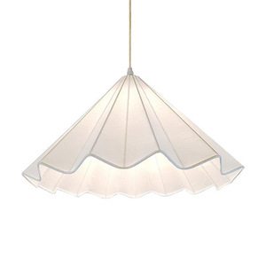 Nordic Style Umbrella Pendant <b>Light</b> White Fabric E27 Round Chandelier For Living Room <b>Dining</b> Room Hotel - Product Image 1