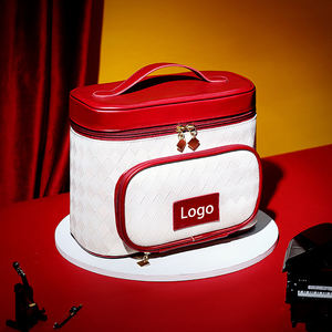 Mallette de rangement cosmétique de voyage avec logo personnalisé, portable, ouverture de grande capacité et poignée de transport facile, étui organisateur de maquillage - Product Image 6