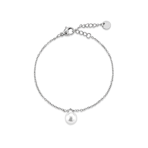 Bracelet Amy Amy en argent 925 avec fausses perles rondes blanches, chaîne minimaliste pour femme, à porter au quotidien - Product Image 4