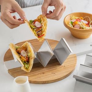 Bandeja de Acero Inoxidable para Tacos, Soporte para Tacos, Pinzas para Tacos, Vajilla para Bodas y Fiestas, Venta al por Mayor para Restaurantes - Product Image 1
