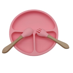 7-Piece Silicone bé ăn thiết lập chống nhiệt và dễ dàng để làm sạch bộ đồ ăn cho trẻ mới biết đi bao gồm thìa tấm cho trẻ em ăn uống - Product Image 3