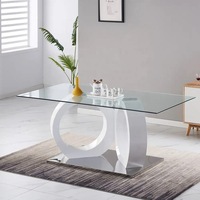 Ensembles de table et de chaises de salle à manger meubles de cuisine modernes table à manger en verre de luxe ensemble 4 chaises