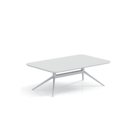 Table basse blanche minimaliste moderne pieds carrés en métal panneau de bois de haute qualité pour bureau salon meubles de salle d'attente