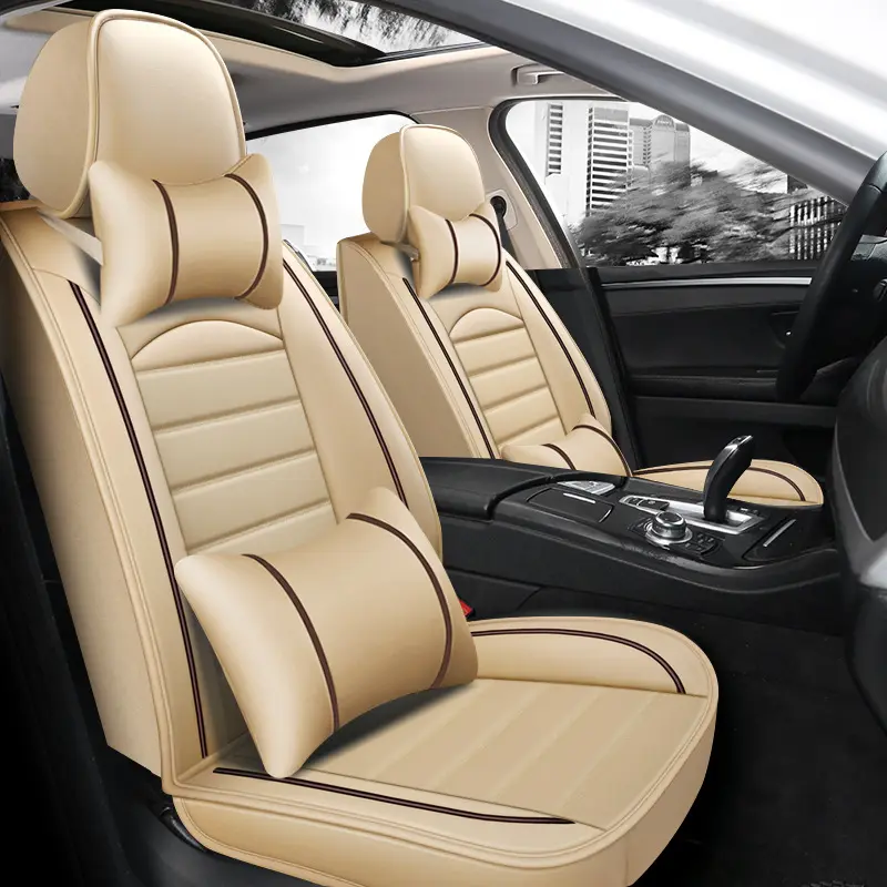 Fashion Sports Full Leather Four Seasons Car Seat Cover For Universal Seat Cover