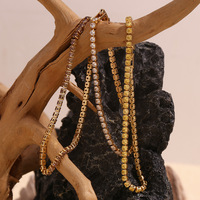   Bracelet chaîne élégant en cuivre plaqué or 14 carats avec zircone, style minimaliste