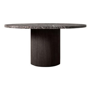 Muebles de Comedor Contemporáneos Hechos a Mano HDC, Mesa de Comedor Byrod Emperador Personalizada con Patas de Madera y Cubierta de Mármol para Hogar, <span class=keywords><strong>Bar</strong></span>, Club, Hotel - Product Image 5