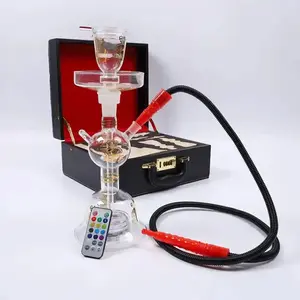 Vendite dirette della fabbrica Arabia Saudita vetro narghilè Shisha con luce a led