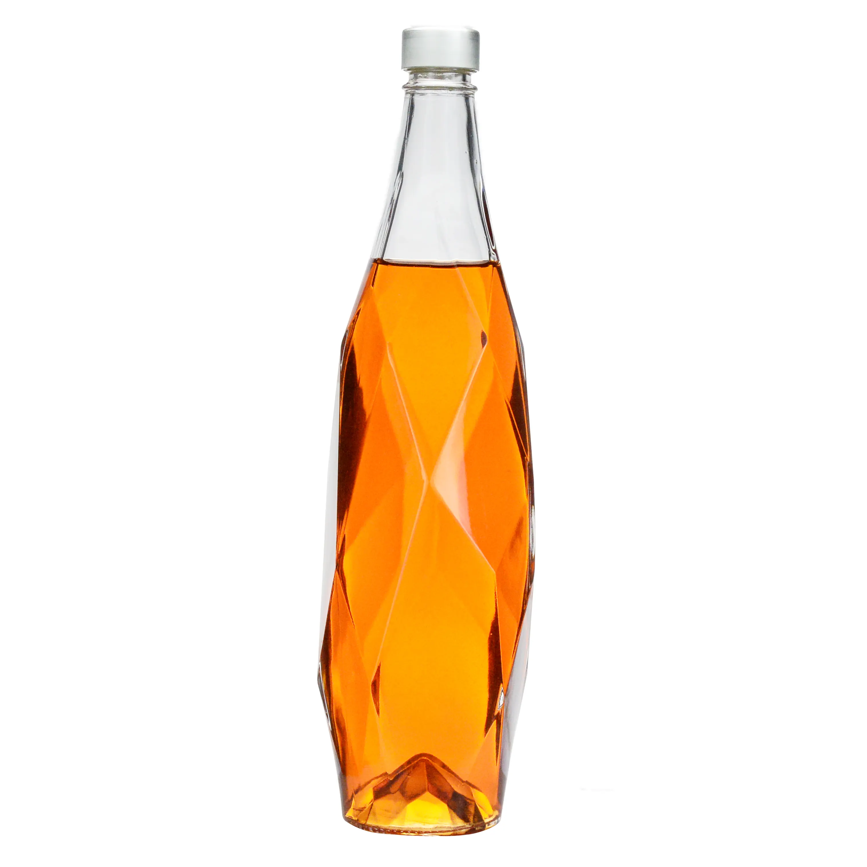 Özelleştirilmiş süper Flint boş temizle şarap votka viski cam likör şişesi suyu süt su içecek rom Gin Tequila konteyner