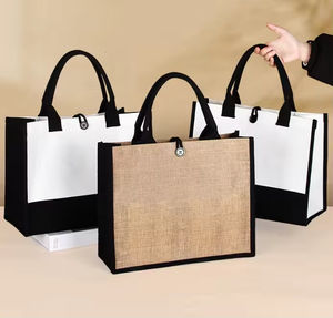 ถุงของขวัญแบบใช้ซ้ำได้ เป็นมิตรกับสิ่งแวดล้อม ถุงชายหาดจากปอกระเจา พิมพ์โลโก้ ถุงช้อปปิ้งฤดูร้อน ถุงสำหรับคุณแม่ - Product Image 3