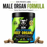 Capsules d'organes de bœuf nourri à l'herbe OEM – Complément alimentaire quotidien pour hommes, vitalité et santé de la prostate