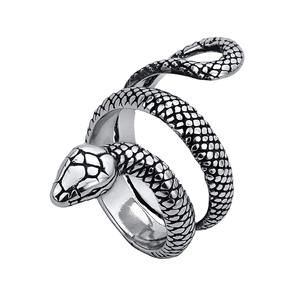 Gioielli gotici Retro Animal Style Fashion Personality anello serpente in acciaio inossidabile per uomo donna Party Statement Biker Halloween H - Product Image 1