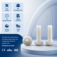 Vis à tête ronde en PTFE, boulons à tête plate résistants aux hautes températures, M3, M5, M8 3