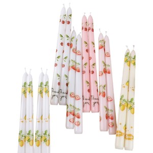25Cm Luxurious Handmade Smokeless Long Pole Fruit Print <b>Candle</b> for Diwali Wedding Romantic Candlelight Dinner Household - Product Image 5