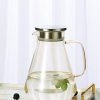 Hxglass 1800ml Carafe à thé en verre borosilicate de haute qualité, ensemble de pichet à thé, transparent, ambre, poignée lisse, nouveau design pour les amateurs de thé