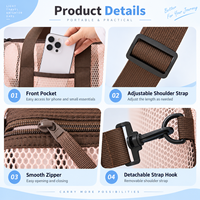 Sac de sport en maille personnalisé avec logo, séchage rapide, 3 modes de transport, sangle détachable, fermeture éclair pour piscine, salle de sport, plage
