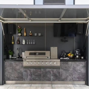 NICOCABINET Cuisine d'extérieur en acier inoxydable haut de gamme personnalisable avec barbecue intégré Idéal pour les garden-parties - Product Image 1