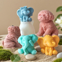 J10-317 éléphant arôme bougie Silicone moule bricolage Animal plâtre ornement à la main bougie broyeur