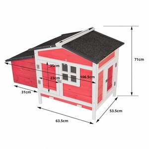 Wooden <strong>Chicken</strong> <strong>Coop</strong> with Nesting Box, Weatherproof Outdoor Hen House for Backyard Poultry &amp; Rabbits - Product Image 3