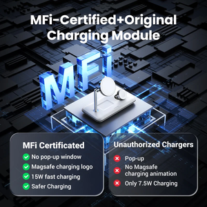 Estación de Carga Inalámbrica 3 en 1 UGREEN con Certificación <span class=keywords><strong>MFi</strong></span> de 25 W, Soporte de Carga Inalámbrico, <span class=keywords><strong>Cargador</strong></span> Inalámbrico de 15 W para iPhone y iWatch - Product Image 2