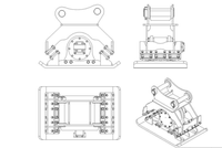 Compacteur vibrant HUITONG pour excavatrice CAT303/SY35 pour travaux de déchiquetage, de fondations, de pipelines, de tranchées et d'ingénierie de pentes