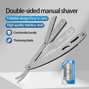 Vente en gros Outil de coupe pour <span class=keywords><strong>coiffeur</strong></span> professionnel Salon de coiffure Rasoir à sourcils double face Rasoir manuel - Product Image 4