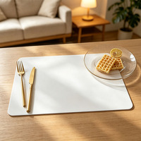Set de table rectangulaire unique en cuir imperméable et pliable pour mariage, restaurant, salle à manger, école, décoration d'ordinateur portable, hôtel, bar