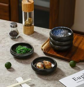 Retro Japanische Keramik Runde Snackschale Doppel Vintage Exquisite Kleine Geschmacksteller Würze Sojasauce Servierschale - Product Image 5