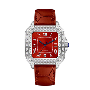Orologio Meccanico in Moissanite per <span class=keywords><strong>Uomo</strong></span>/Donna, <span class=keywords><strong>Acciaio</strong></span> Inossidabile <span class=keywords><strong>D</strong></span> VVS1, Supera il Test del Diamante, Cinturino in Pelle, Impermeabile, Lussuoso - Product Image 5