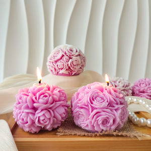 Decoração Home 3D Big <span class=keywords><strong>Flower</strong></span> Rose Ball Soap Mould DIY Silicone Rose <span class=keywords><strong>Candle</strong></span> Mold - Product Image 1