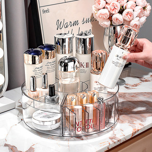Rotating Cosmetic Storage <b>Box</b> With Drawers For <b>Makeup</b> Skincare Brushes Desktop Organizer Pet Material - Product Image 1