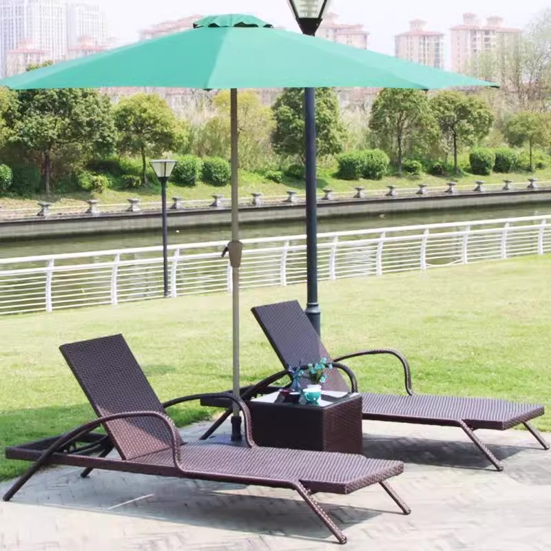 2 lounge chairs + 1  table+1 umbrella