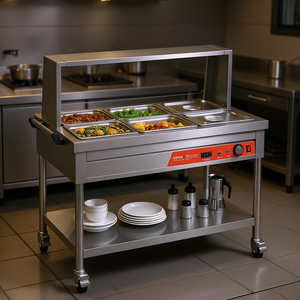 Промышленный паровой стол-мармит Vevor на 6 противней (1/2), с цифровым управлением, для подогрева и хранения продуктов - Product Image 2