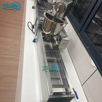 Máquina automática para hacer donas de una sola hilera, máquina eléctrica para freír donas, 500 piezas/h, mini máquina para hacer donas para panadería, cafetería, restaurante, puesto de comida