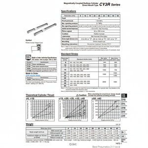 SMC Pneumatics Cylindre sans tige CY3R32-800 Pièces pneumatiques - Product Image 1