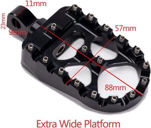 Repose-pieds larges CNC 360 °    Style MX Chopper Bobber pour Harley Dyna Sportster Fatboy Iron 883 Noir - Product Image 5