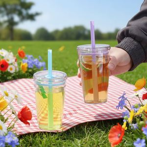 Eco Friendly 450ml Tritan <b>Coffee</b> Cup Single Wall Plastic Tumbler with Straw and Lid Customize for Outdoor Iced <b>Coffee</b> Smoothie - Product Image 1