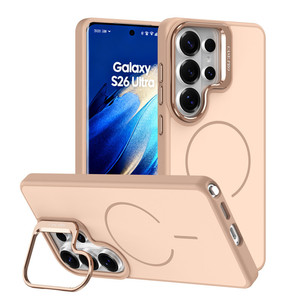 Quality metal camera holder matte frosted magnetic phone case for samsung Galaxy S26 ultra S25 A35 A57 A14 <b>cover</b> for iPhone 17 - Product Image 5