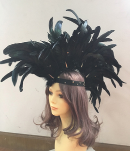 Coiffe en plumes d'autruche artisanale OEM pour fête de carnaval, style ethnique - Product Image 3