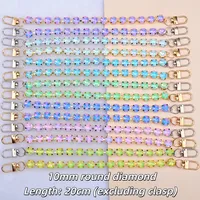 Chaîne de strass moka 10MM avec fermoirs dorés et argentés, style tige, pour décoration de sacs à main, accessoires de décoration pour robes de mariée et vêtements DIY