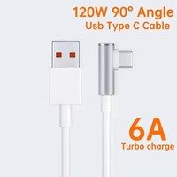 Kabel Data USB C Super Cepat 2026 1m 2m 6a 120w 90 Derajat Tipe-C untuk Pengisian Daya