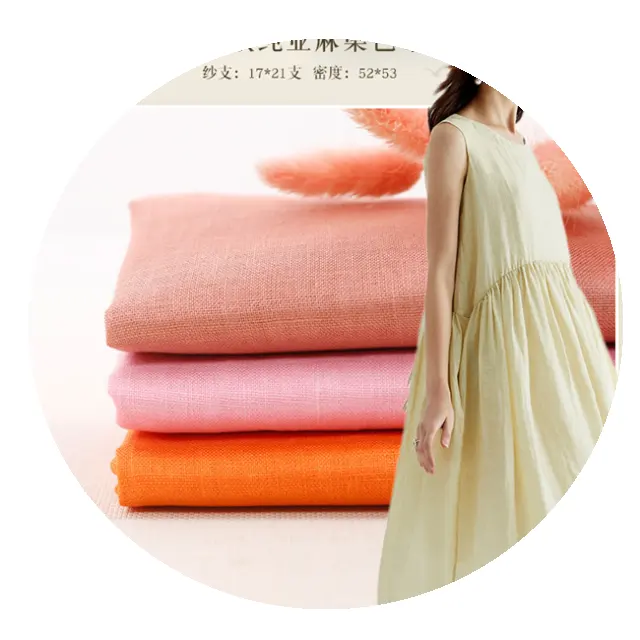 varies colour 100% linen fabric for clothing