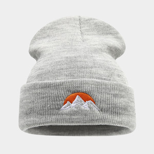 <span class=keywords><strong>Bonnet</strong></span> en tricot à motif de <span class=keywords><strong>montagne</strong></span> pour hommes et femmes Sports de plein air Casquette chaude pour le voyage Caractéristique commune du tissu - Product Image 6