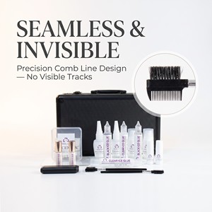 Sistema de <span class=keywords><strong>Extensiones</strong></span> de Cabello con Pegamento Frío, Kit Profesional con Aplicador de Peine 10D para Estilistas de Salón - Product Image 4