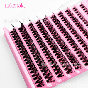 Faux cils Lakanaku 40D 80D, volume intense, bouclés, en grappe, pour femmes, amélioration du maquillage - Product Image 1