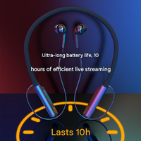 Écouteurs sans fil FRJ-01A 2.4G pour diffusion en direct, casque tour de cou 5.1, port Type-C, faible latence, autonomie 10h, portée 20m, charge rapide